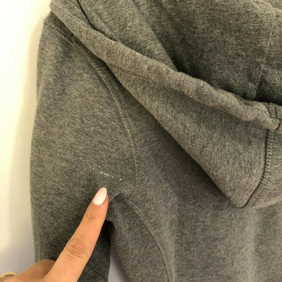 Hudsons Bay x  Olympics Hoodie Women's S Oversized Hood Gray Patch Zip EUC - Picture 4 of 4
